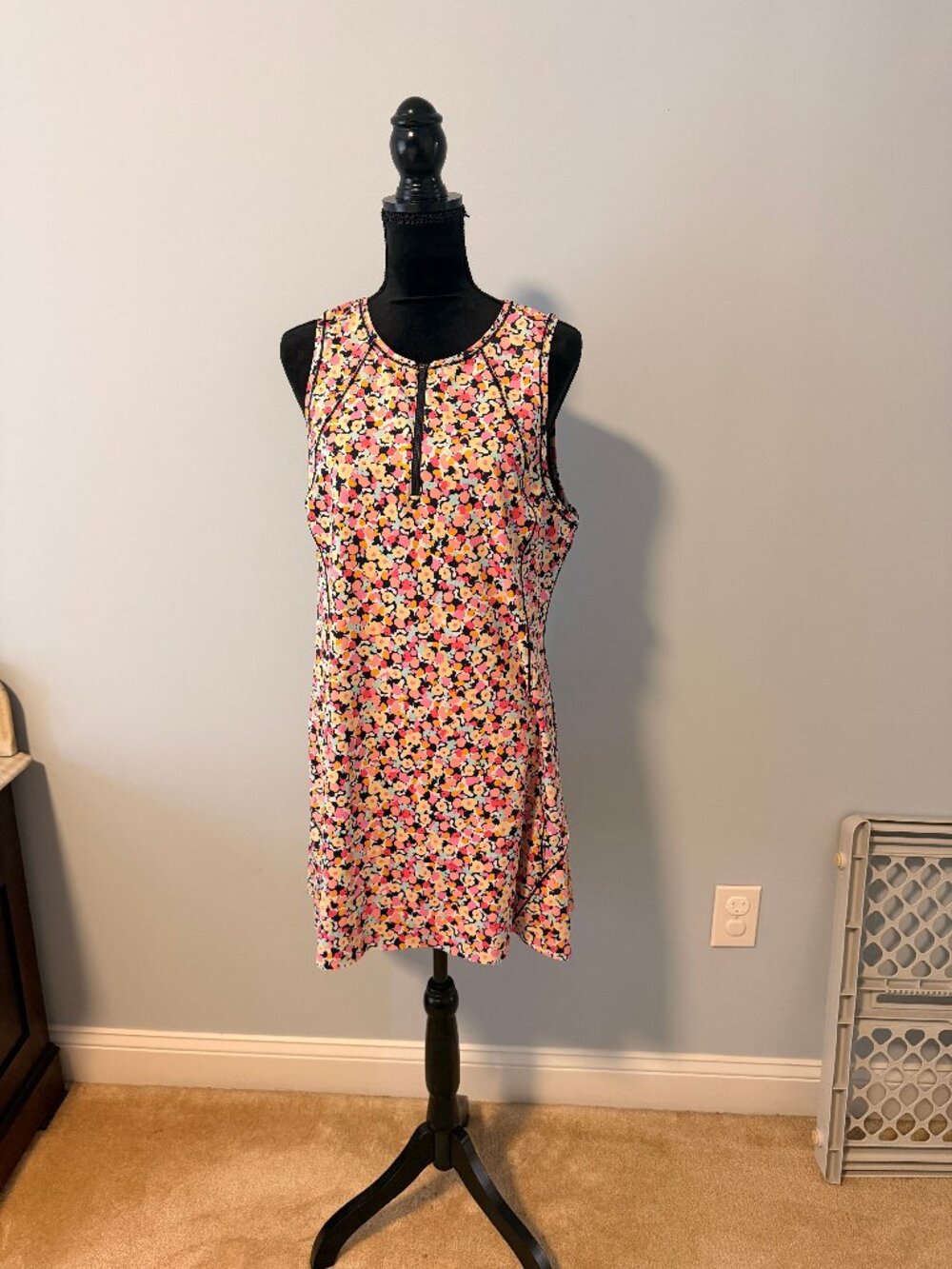 Athleta Active/Tennis Dress (Pink, Yellow, White)- XL